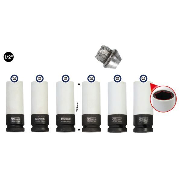 Set capete chei tubulare impact KS TOOLS 515.0850