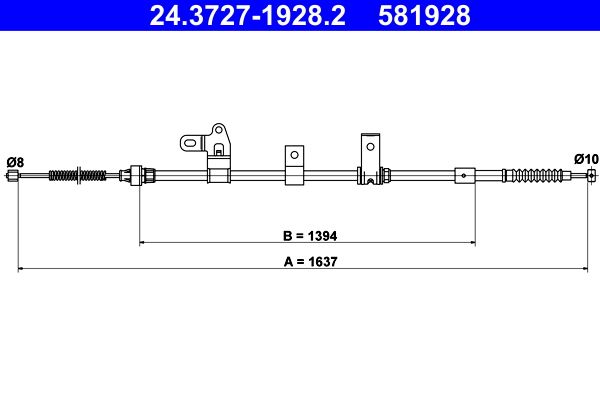 Ťažné lanko parkovacej brzdy ATE 24.3727-1928.2