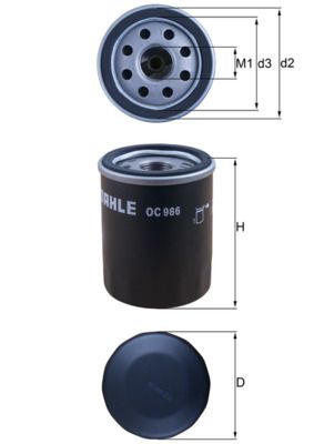 Olejový filter MAHLE OC 986