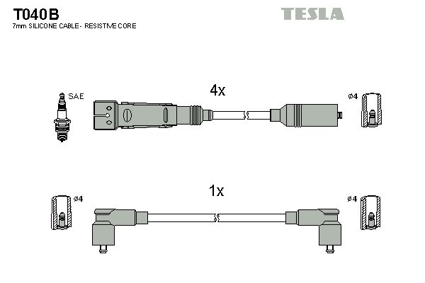 Sada kabelů pro zapalování TESLA T040B