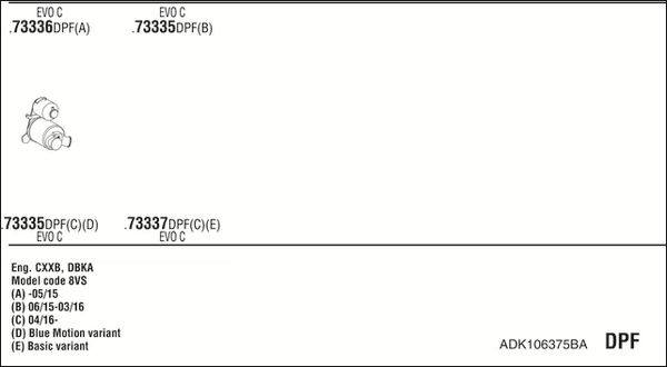 Układ wydechowy WALKER ADK106375BA