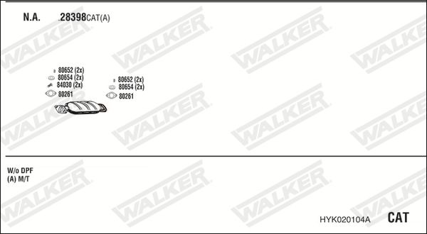 Układ wydechowy WALKER HYK020104A