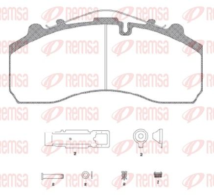 Sada brzdových destiček, kotoučová brzda REMSA JCA 637.20