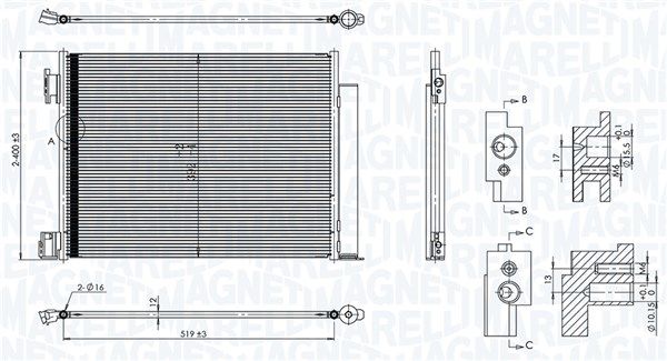 Skraplacz, klimatyzacja MAGNETI MARELLI 350203101500