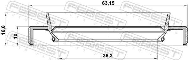 Levně Těsnicí kroužek hřídele, kloubová hřídel FEBEST 95HBY-38631017C