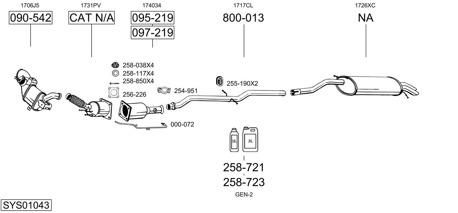 Układ wydechowy BOSAL SYS01043