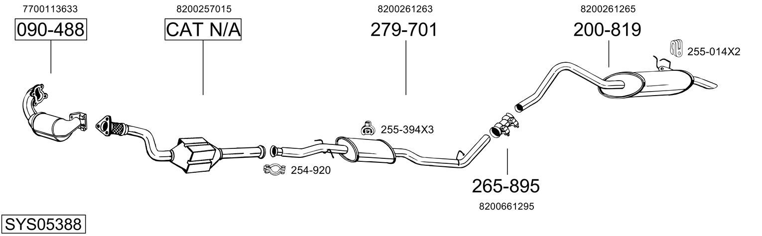 Układ wydechowy BOSAL SYS05388