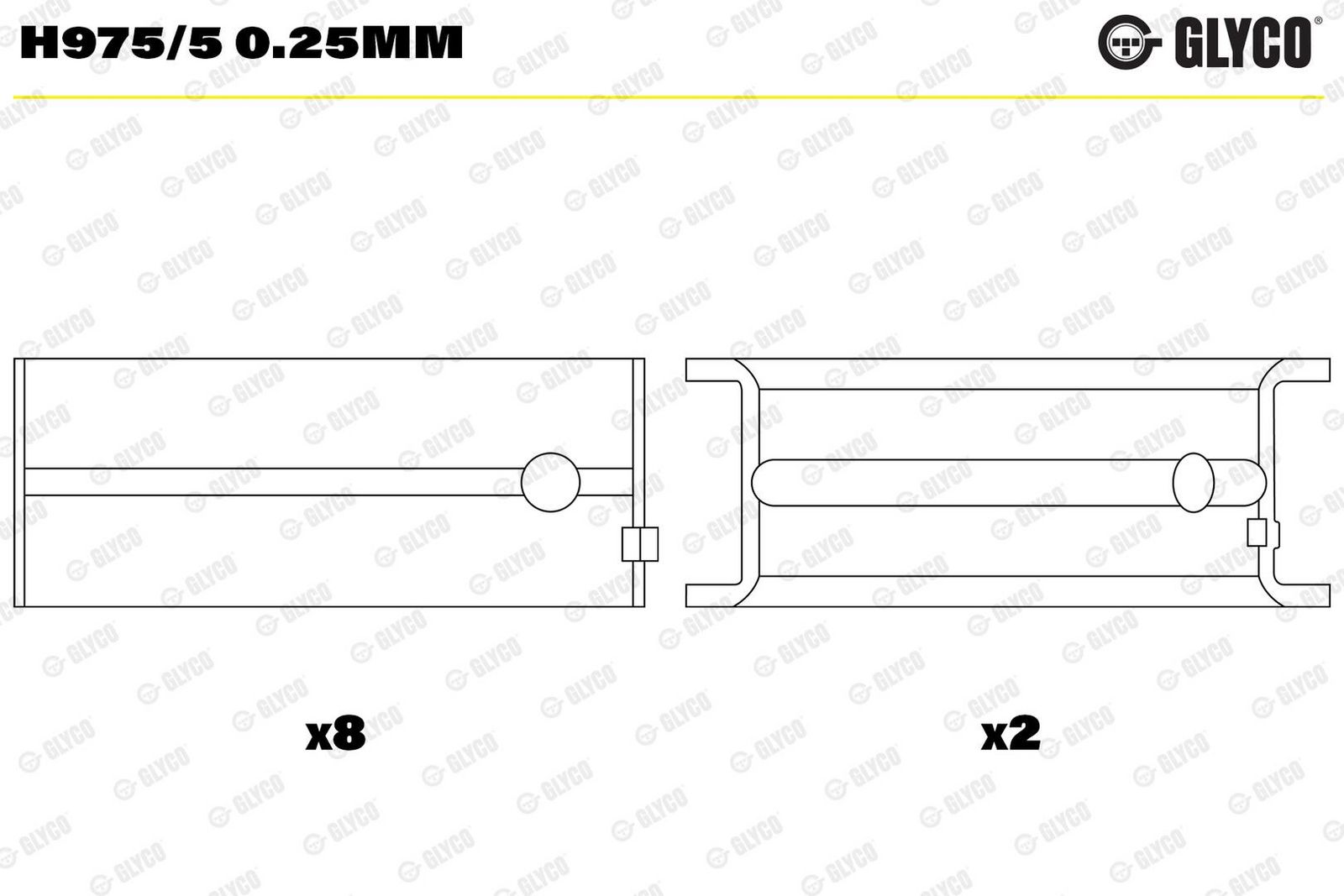 Cuzinet arbore cotit GLYCO H975/5 0.25mm