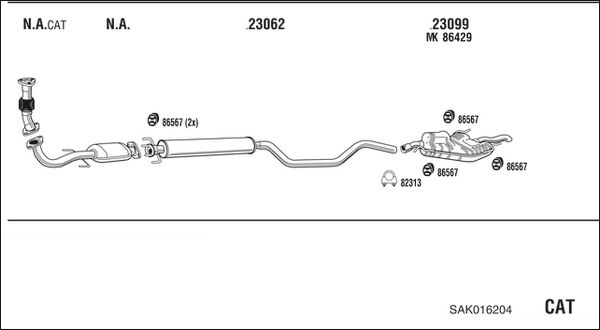 Układ wydechowy WALKER SAK016204