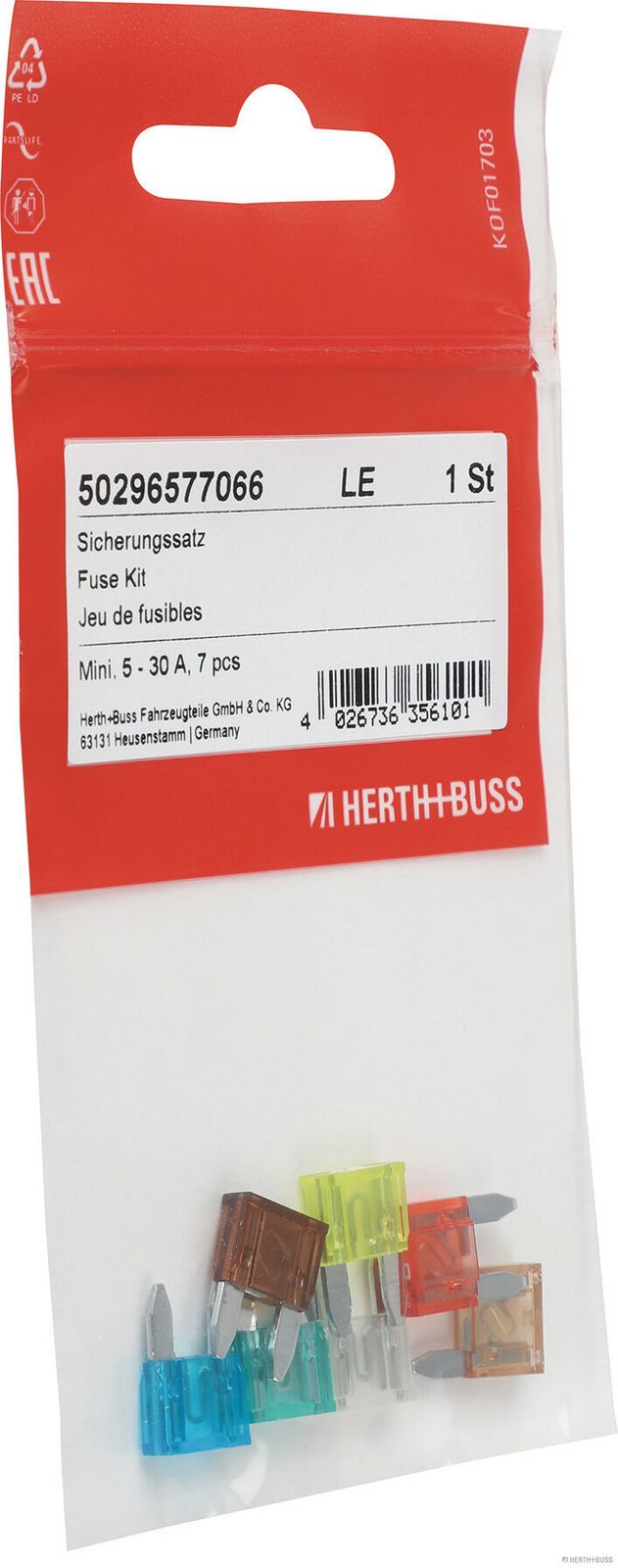 Levně Sada pojistek HERTH+BUSS ELPARTS 50296577066