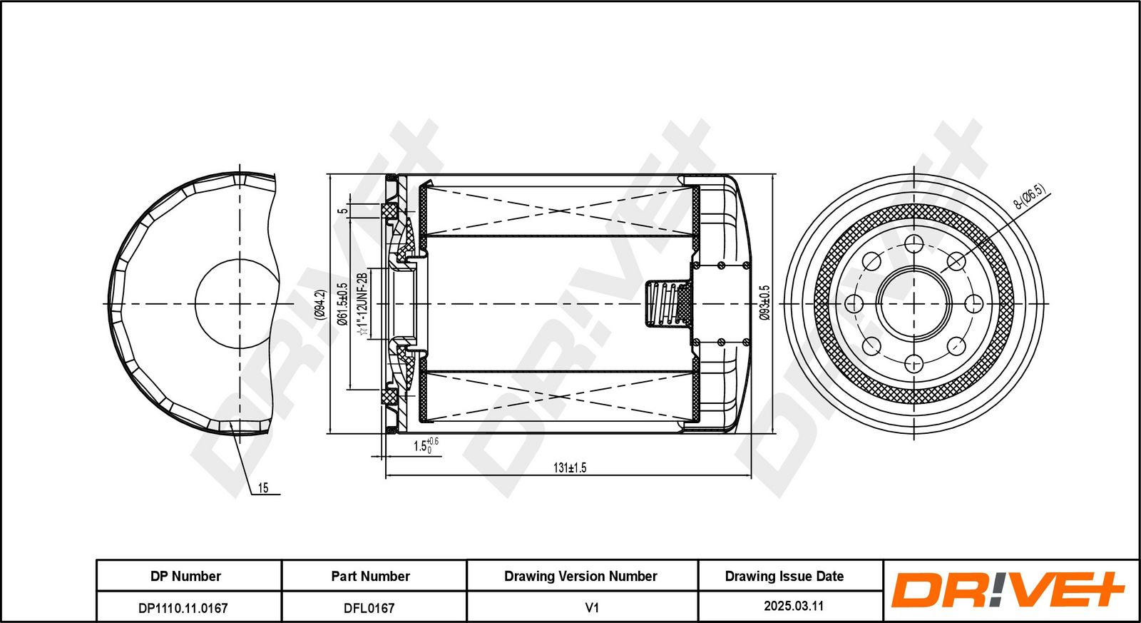 Filtru ulei Dr!ve+ DP1110.11.0167