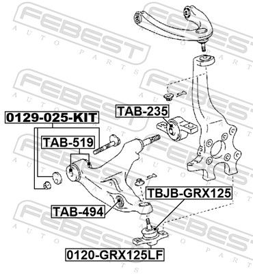 Levně Uložení, řídicí mechanismus FEBEST TAB-494