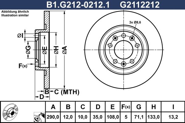 Tarcza hamulcowa GALFER B1.G212-0212.1