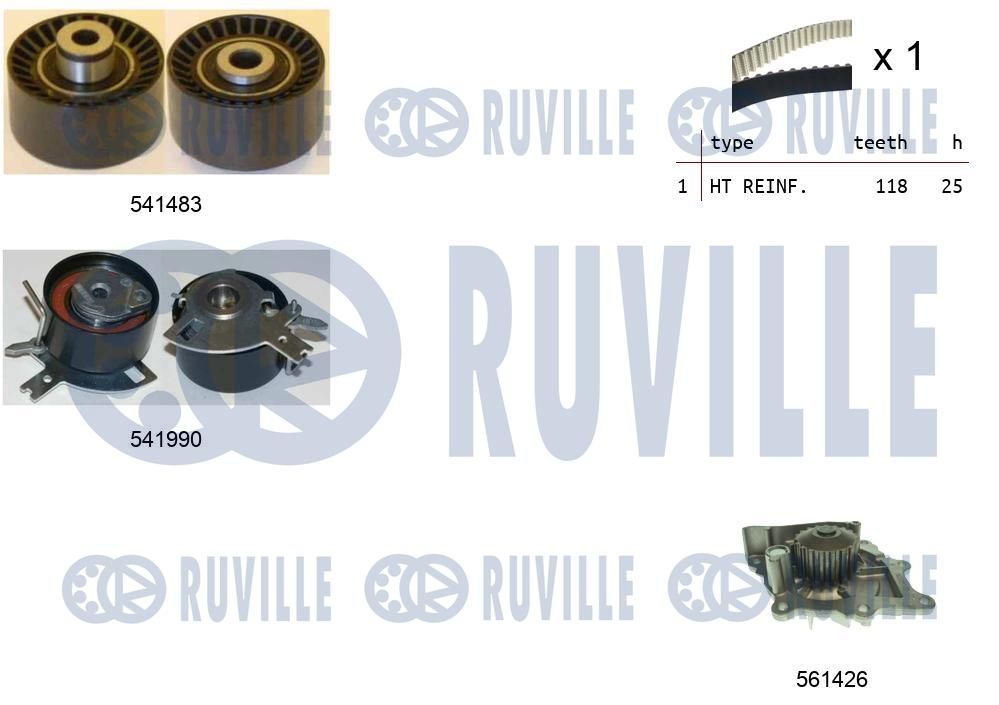 Pompa wodna + zestaw paska rozrządu RUVILLE 5502801