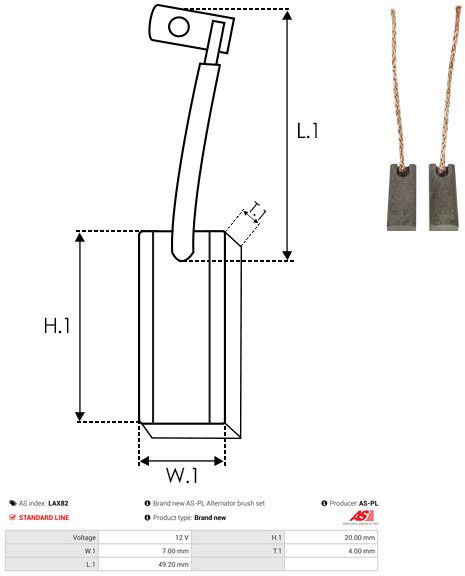 Levně Uhlíkový kartáč, generátor AS-PL LAX82