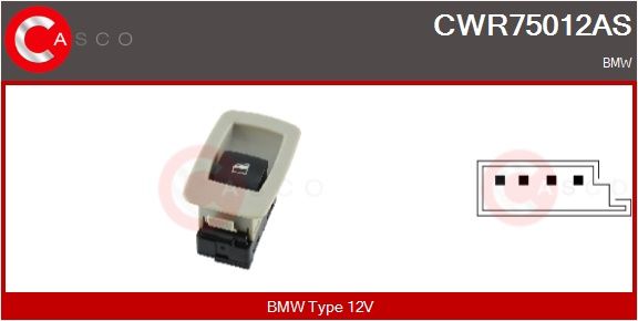Spínač, zvedací zařízení oken CASCO CWR75012AS