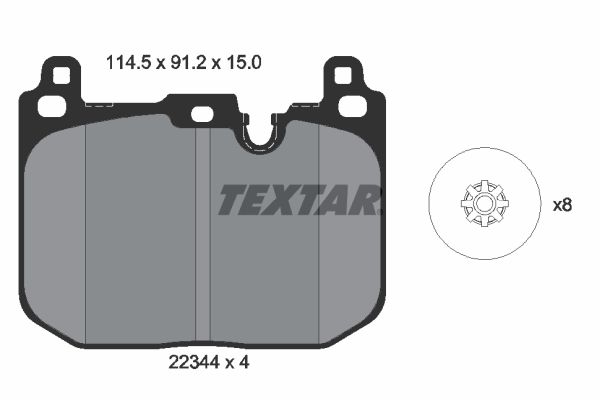 Sada brzdových platničiek kotúčovej brzdy TEXTAR 2234401