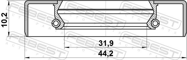 Levně Těsnicí kroužek hřídele, kloubová hřídel FEBEST 95GDS-34441010X
