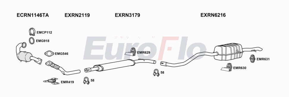 Układ wydechowy EUROFLO RNMEG163019