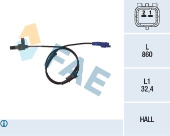 Czujnik, prędkość obrotowa koła FAE 78116