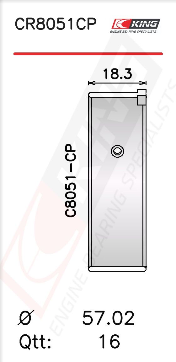 Cuzinet bielă KING CR8051CP0.25