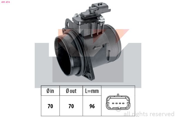 Przepływomierz masowy powietrza KW 491 474