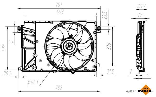 Ventilateur, refroidissement du moteur