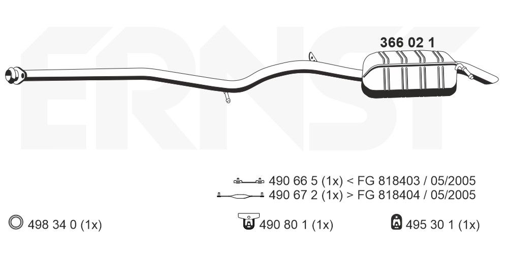Toba esapament finala ERNST 366021