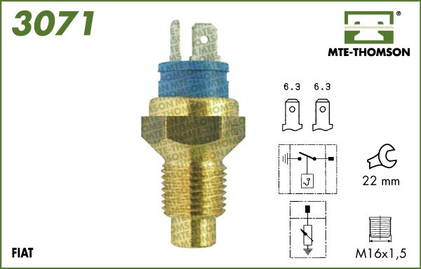 Czujnik, temperatura płynu chłodzącego MTE-THOMSON 3071