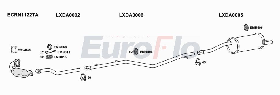 Układ wydechowy EUROFLO DALOG15D0808LHD