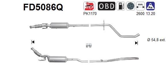 Filtr sadzy / filtr cząstek stałych, układ wydechowy AS FD5086Q