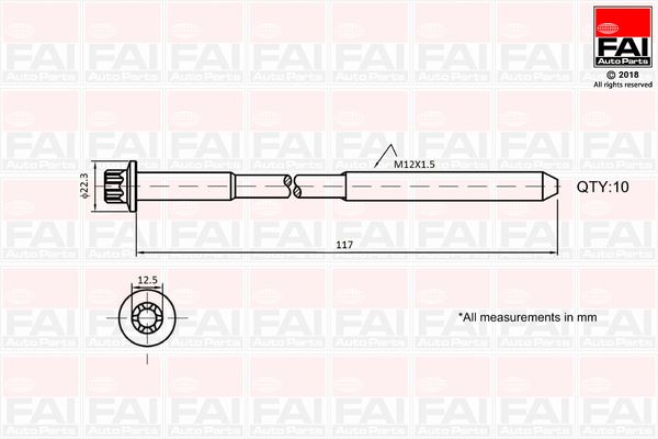 Sada skrutiek hlavy valcov FAI AUTOPARTS B1018