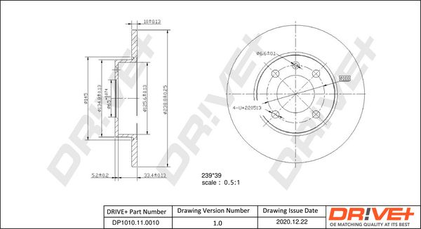 Tarcza hamulcowa DR!VE+ DP1010.11.0010