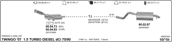 Układ wydechowy IMASAF 566000304