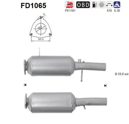 Filtr sadzy / filtr cząstek stałych, układ wydechowy AS FD1065