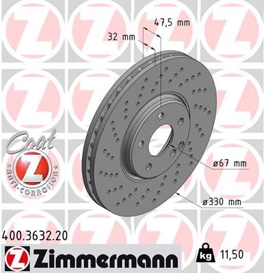 Brzdový kotouč ZIMMERMANN 400.3632.20