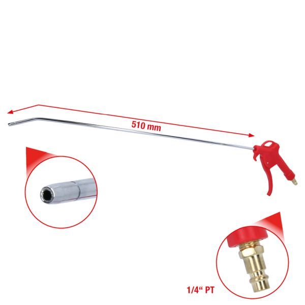 Set perii/duze, pistol de aspirare/suflanta KS TOOLS 515.1904