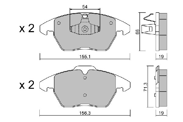 Zestaw klocków hamulcowych, hamulce tarczowe AISIN BPVW-1006
