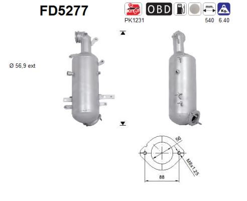 Filtr sadzy / filtr cząstek stałych, układ wydechowy AS 51934333