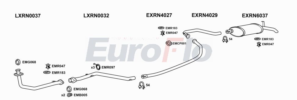 Układ wydechowy EUROFLO RN2521D0102LHD