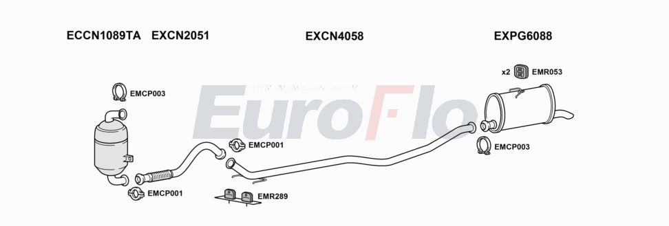 Układ wydechowy EUROFLO CNBERM16D6001A00