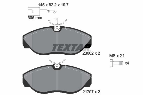 Sada brzdových platničiek kotúčovej brzdy TEXTAR 2360201