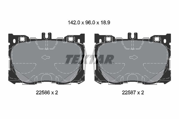 Sada brzdových platničiek kotúčovej brzdy TEXTAR 2258601