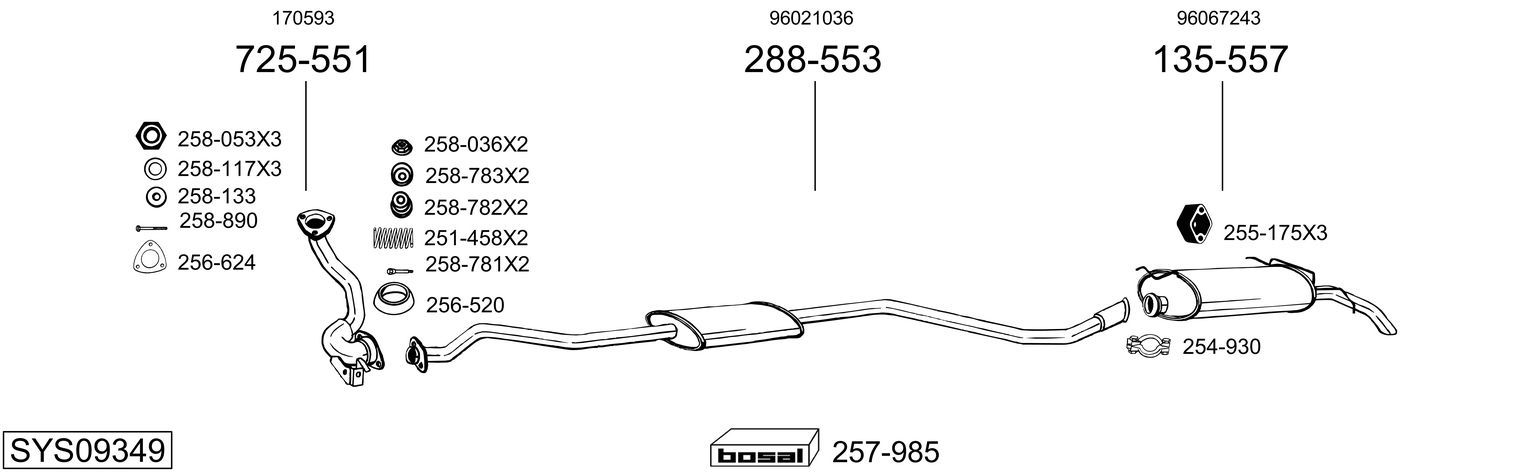 Układ wydechowy BOSAL SYS09349