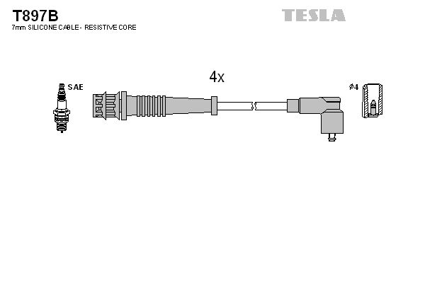 Sada kabelů pro zapalování TESLA T897B