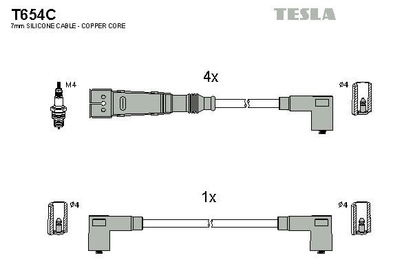 Sada kabelů pro zapalování TESLA T654C