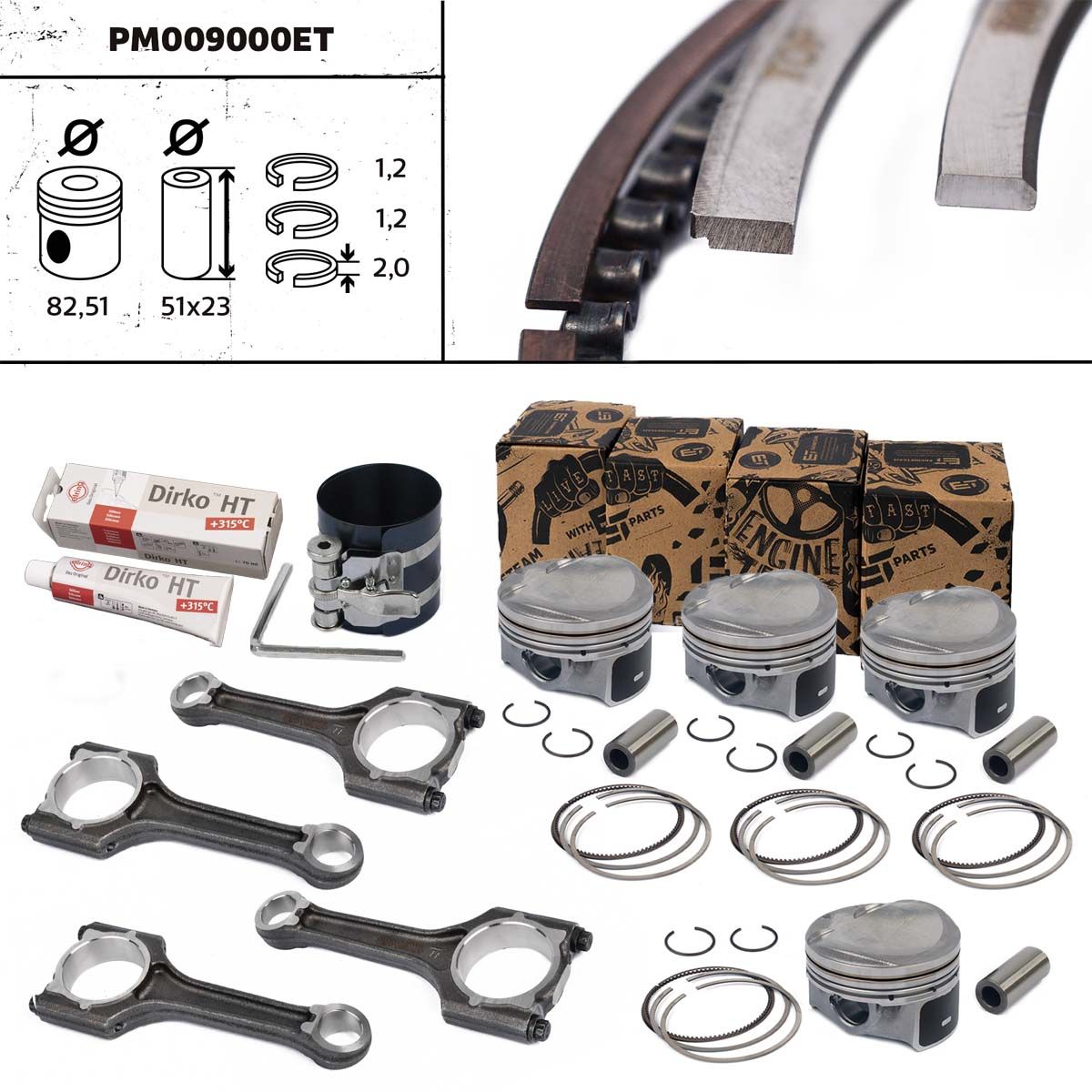 Set pistoane ET ENGINETEAM boxET – service kit PM009000ET
