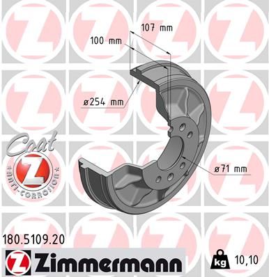 Bęben hamulcowy ZIMMERMANN 180.5109.20