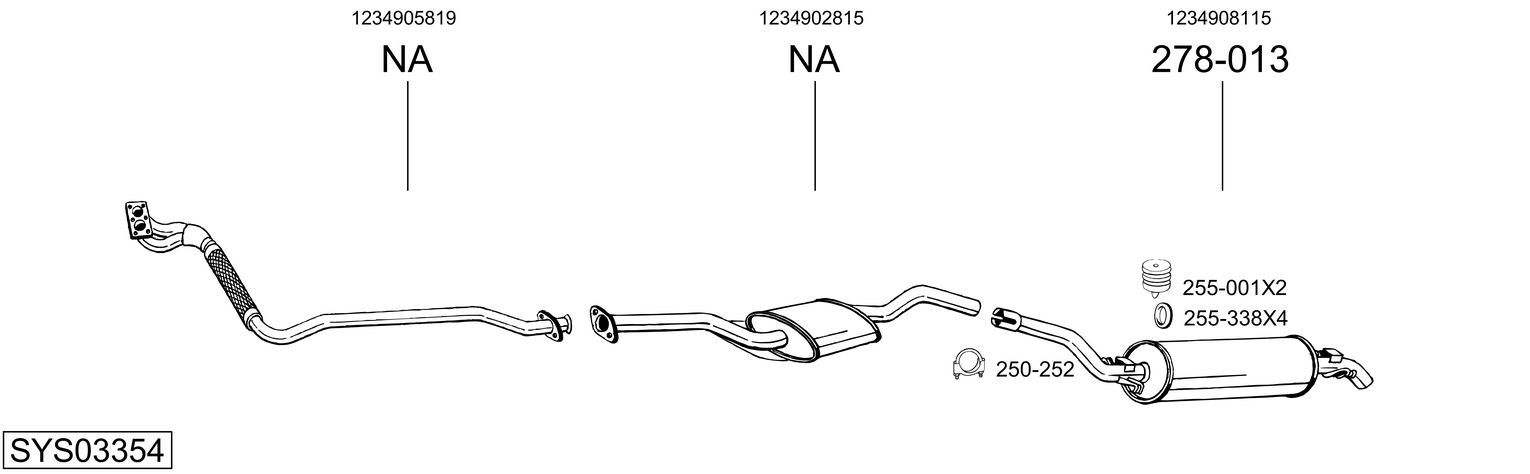 Układ wydechowy BOSAL SYS03354