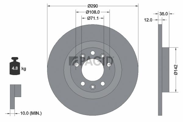 Tarcza hamulcowa PAGID 55673NC